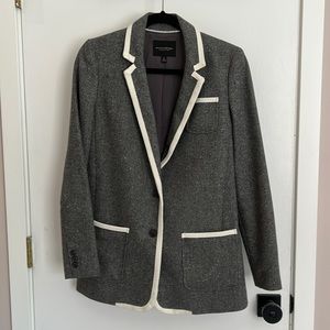 Banana Republic Tweed blazer with piping detail